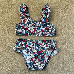 Old Navy Floral Ruffle Bikini 3T